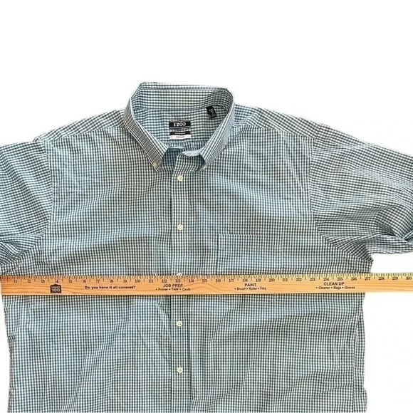 IZOD Shirt Men's Collared Plaid Long Sleeve Button Down Size 2XL  XXL - Picture 7 of 7